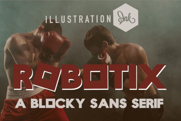 Robotix Typeface: A Blocky Sans Serif for Bold Brand Identity